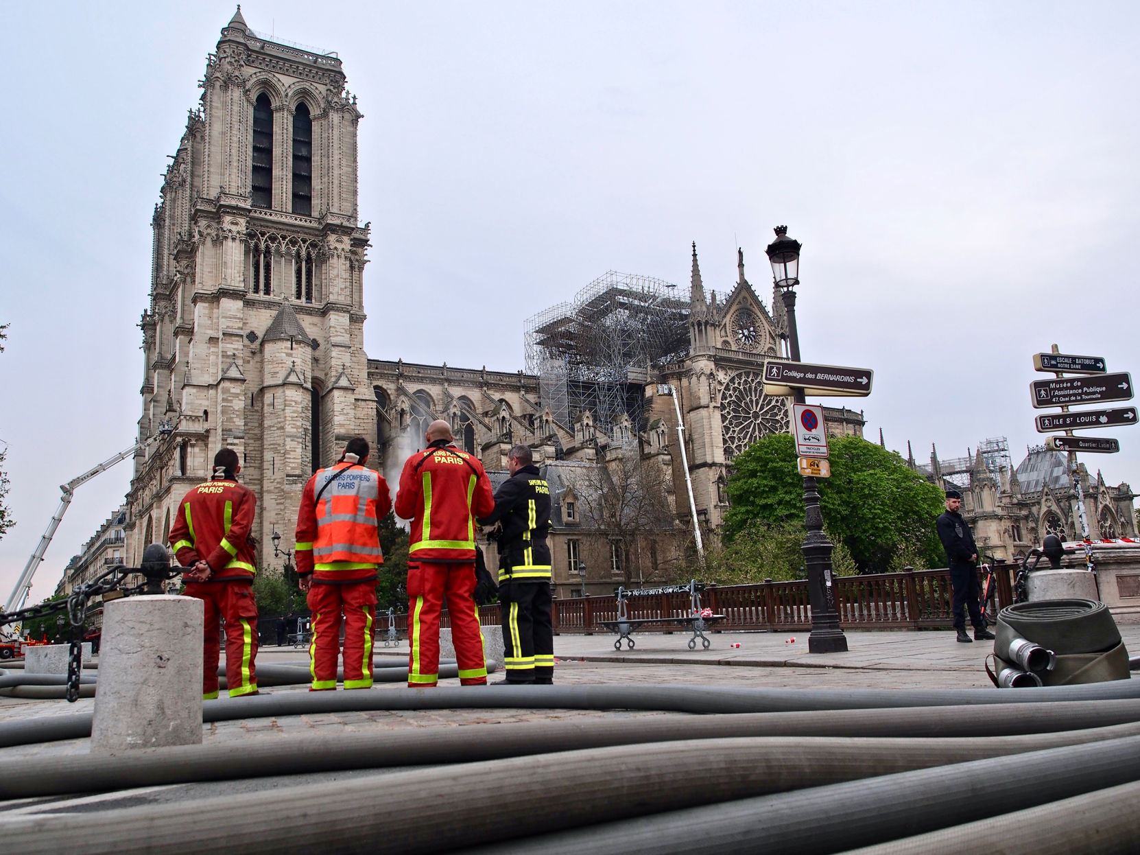 Notre Dame Firemen and Hoses 4-16-19